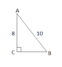 В треугольнике ABC угол C равен 90 градусов, AB = 10, AC = 8. Найдите тангенс угла A.