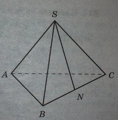 В правильной треугольной пирамиде SABCD N - середина ребра BC, S - вершина. Известно, что SN= 6, а площадь боковой поверхности равна 72. Найдите длину отрезка AB.